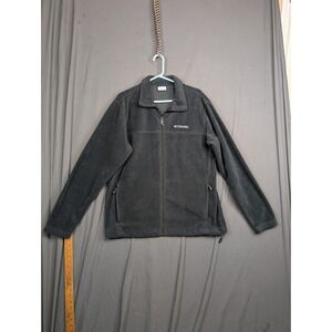 Mens Columbia Fleece Sweater Jacket Size Large Black,